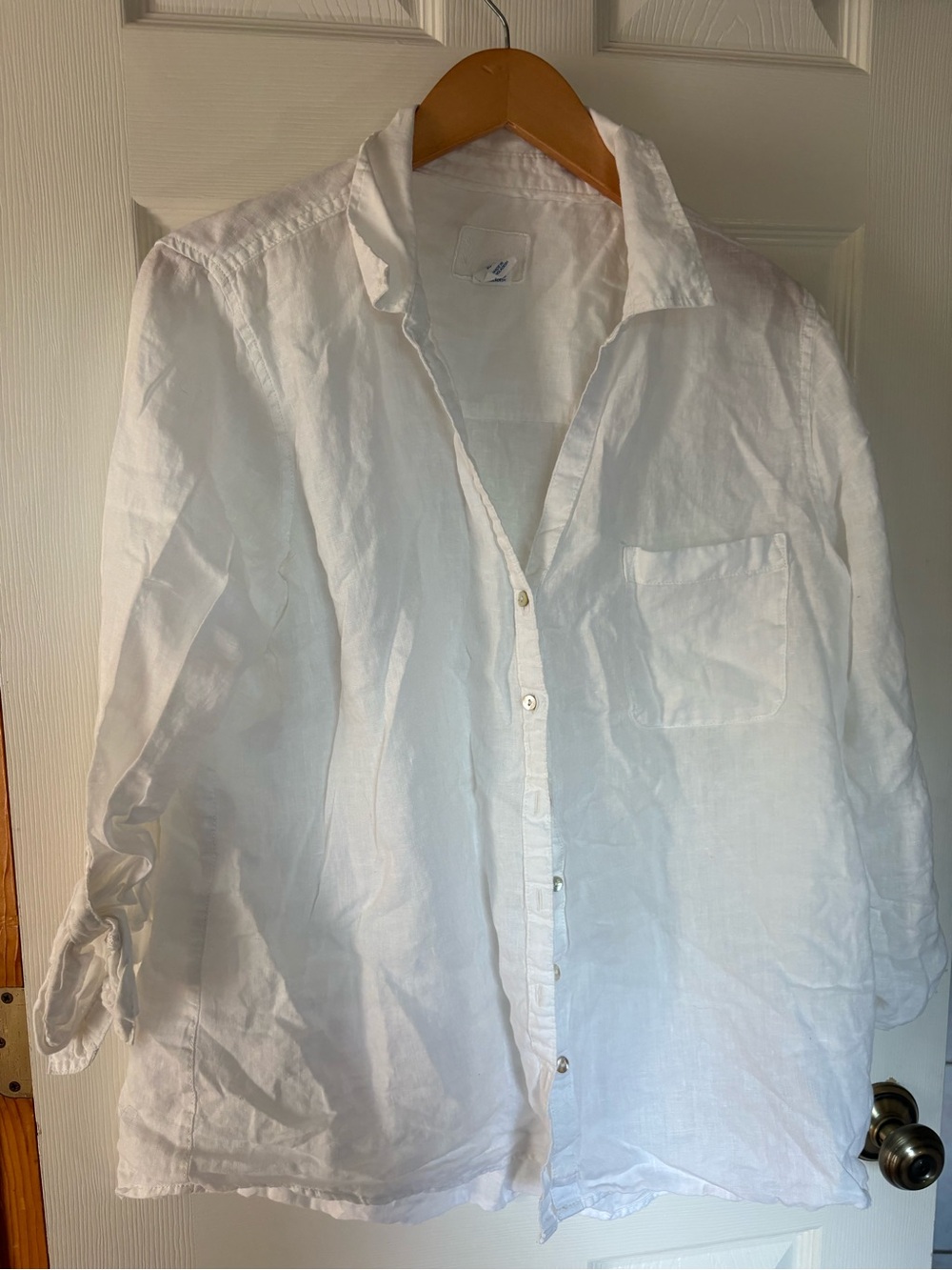 Sigrid Olsen White Linen Button Down Shirt XL Coastal Oversized
